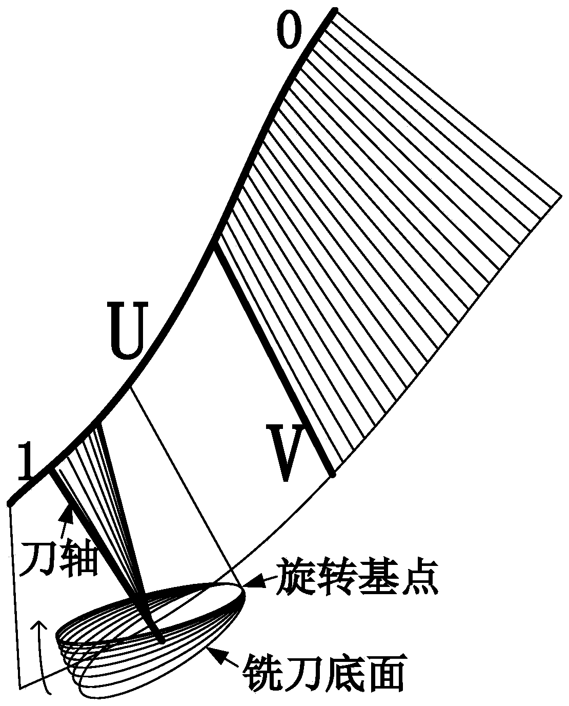 Cutter propping recognizing and removing method for five-axis inserting milling processing of complete impeller