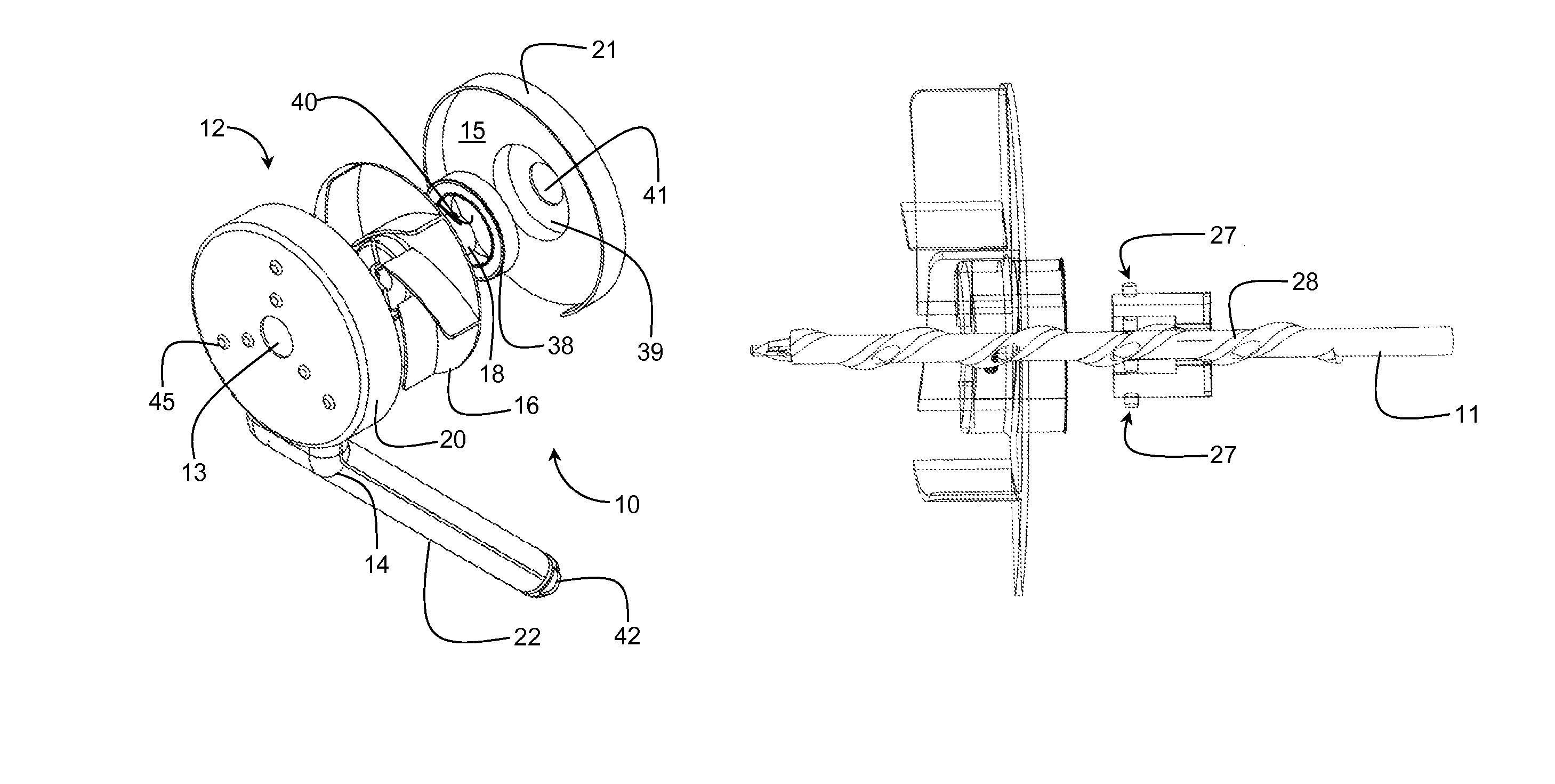 Dust extraction device for a rotary power tool