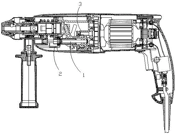 Transmission switching device of electric hammer