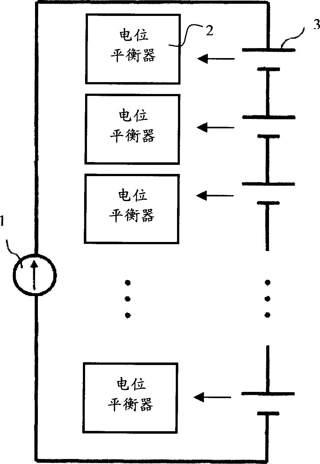 Staged cell potential balancing apparatus