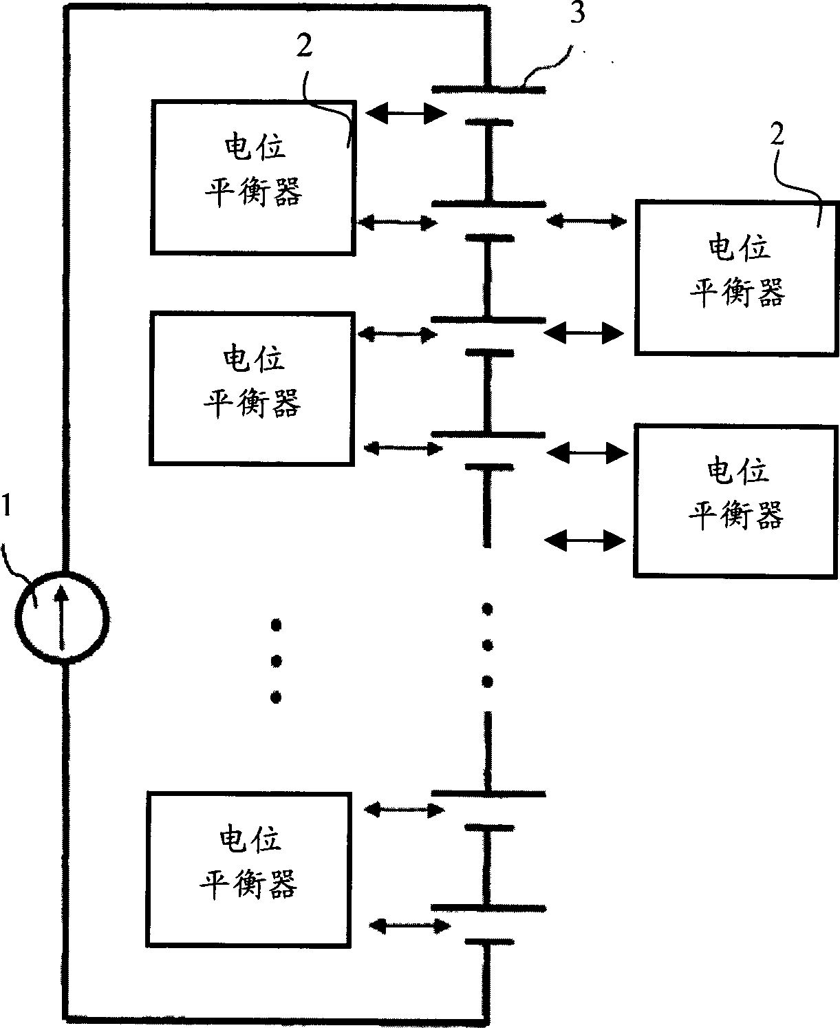 Staged cell potential balancing apparatus