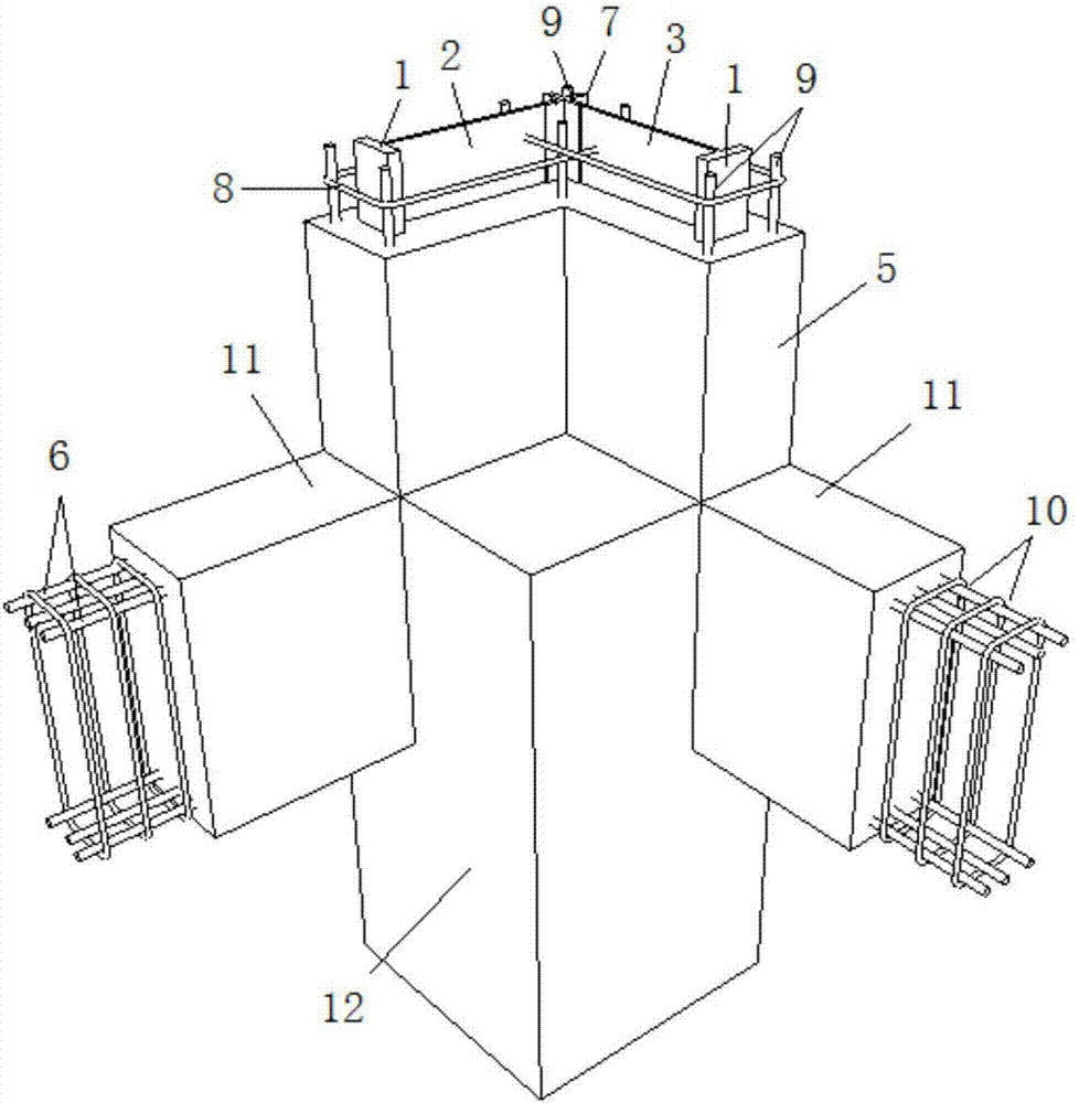 Steel reinforced concrete rectangular column and special-shaped column transfer frame structure