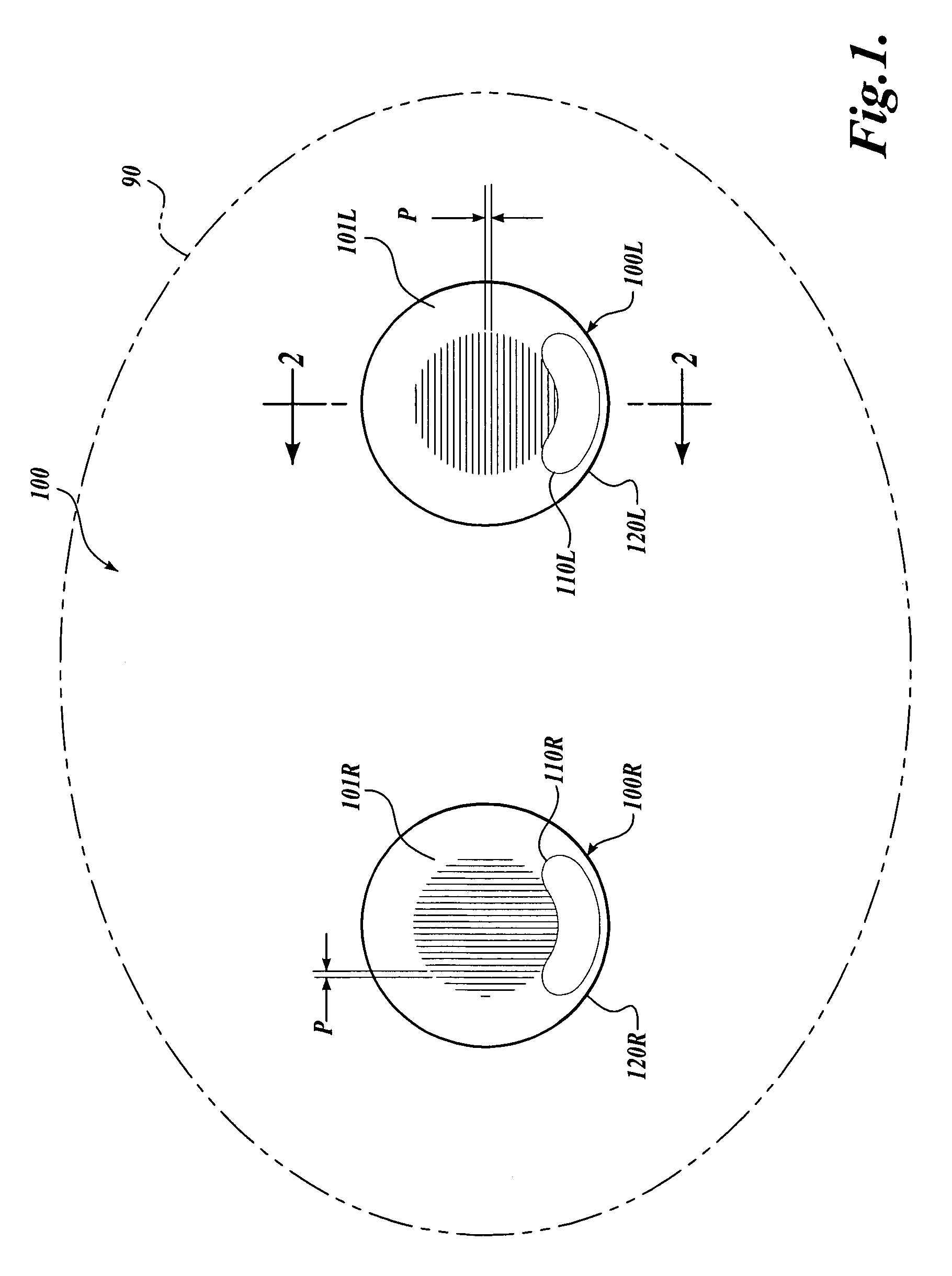 Contact lens for three dimensional visualization