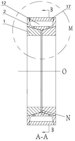 Grease lubrication two-way thrust conical sliding bearing