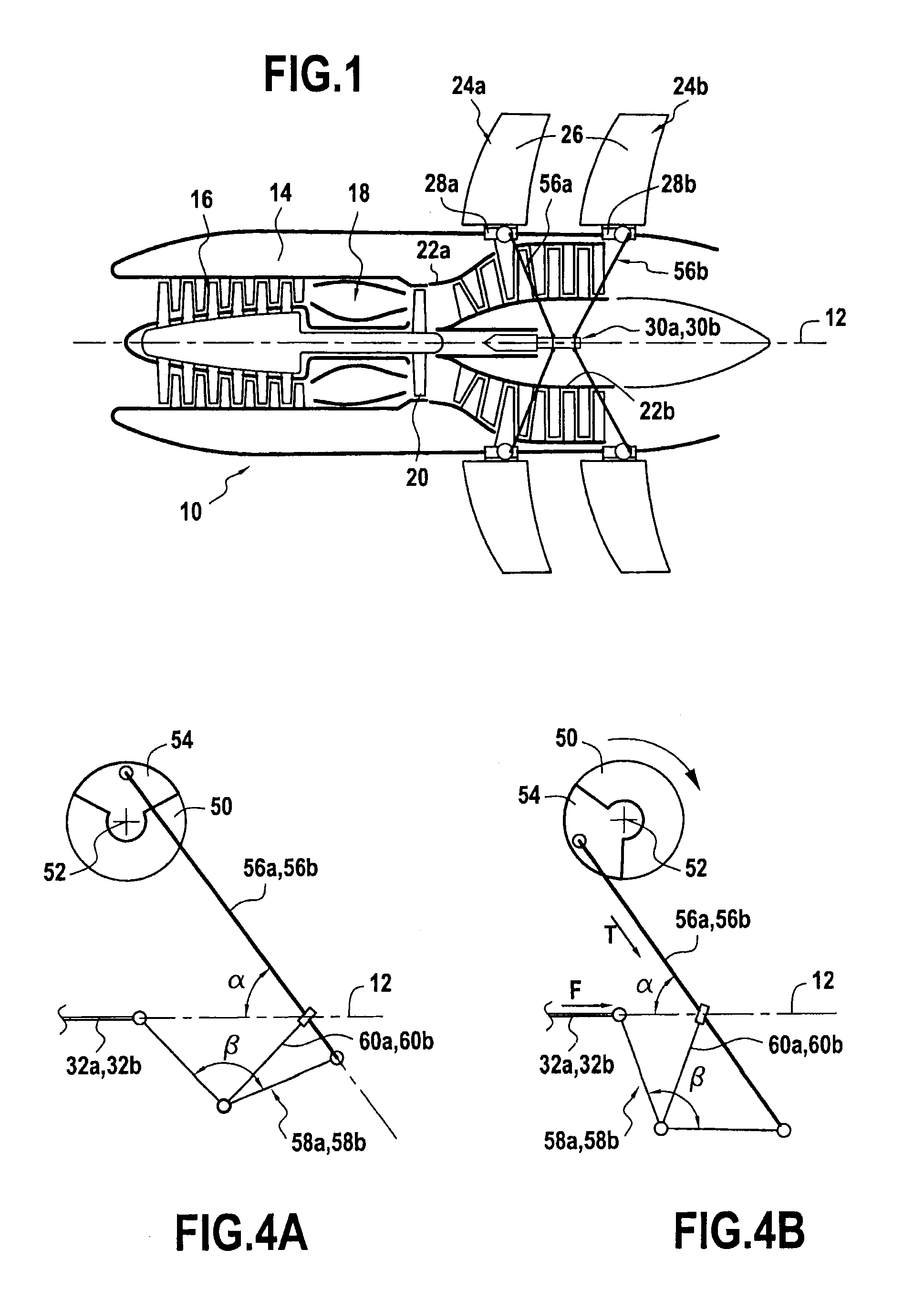 Counterweight-based device for controlling the orientation of fan blades of a turboprop engine