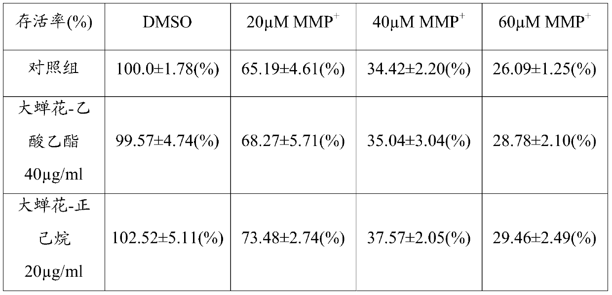 Mycelium active substance of cicadae and its composition for protecting nerve cells