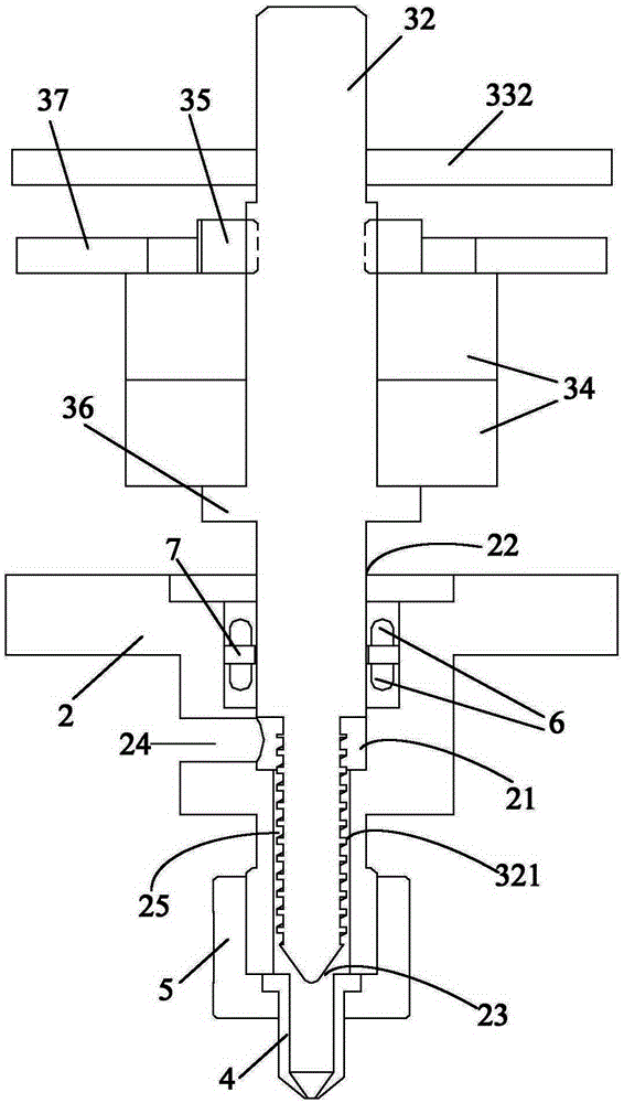 A kind of dispensing device and solid crystal machine