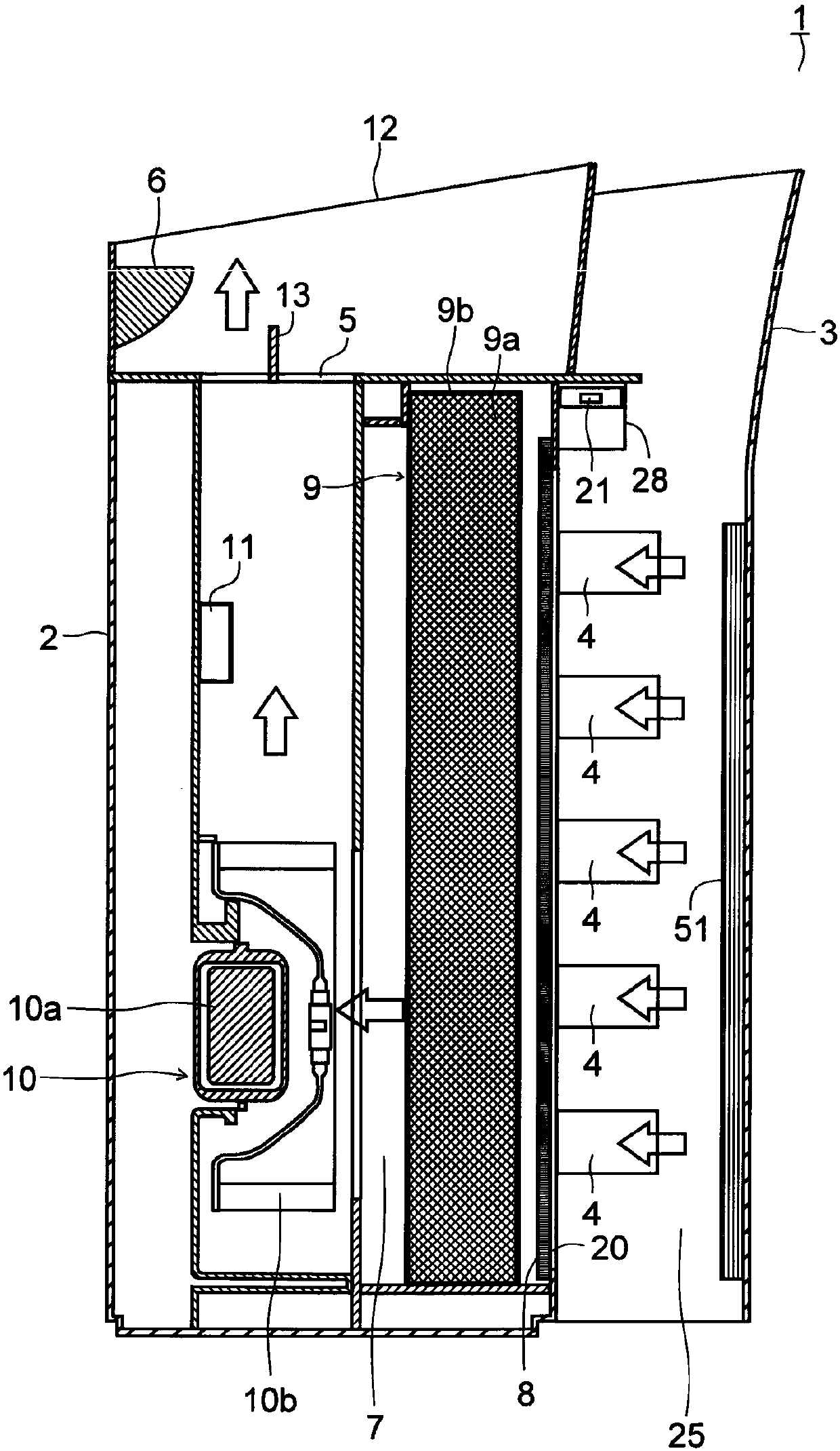 Air blowing device and insect trapping method