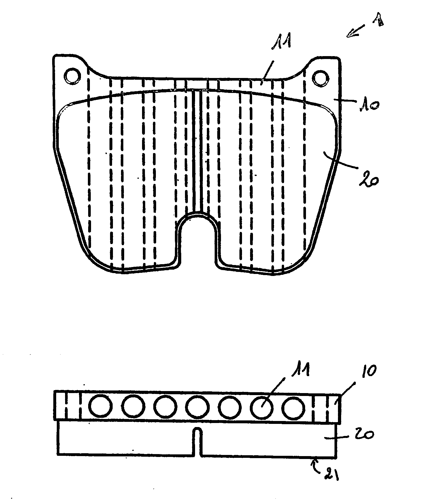 Ventilated brake pads