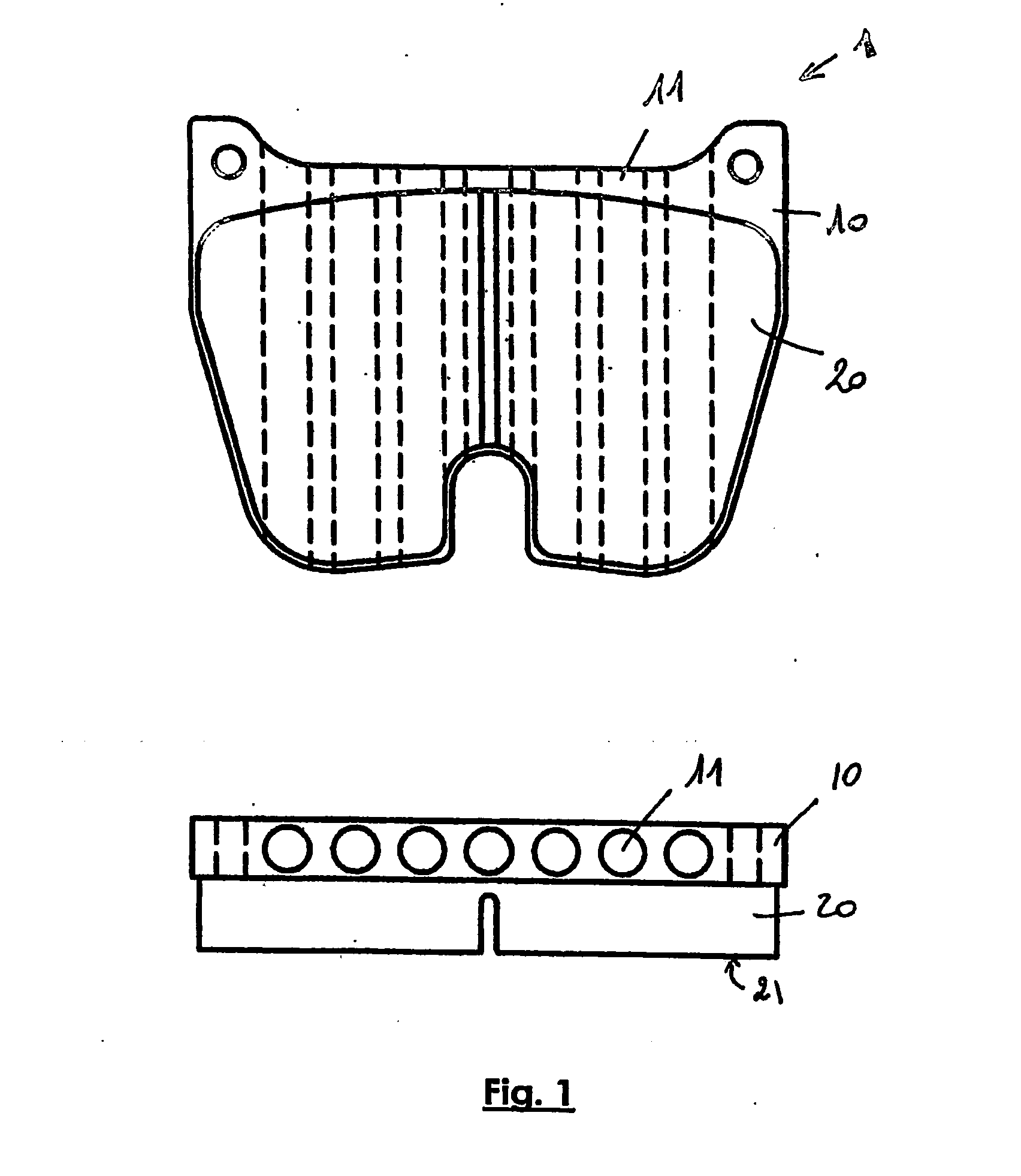 Ventilated brake pads