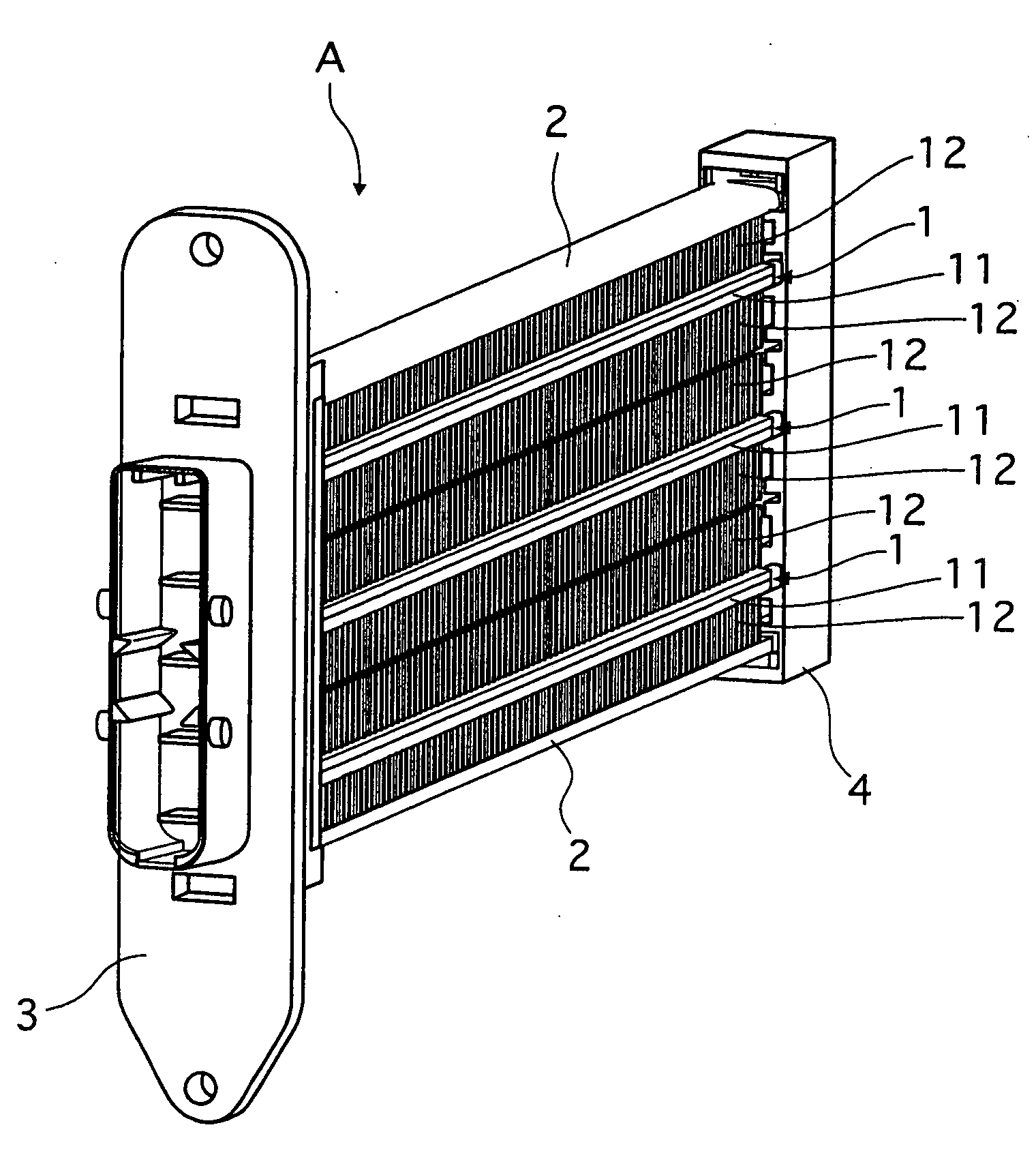 Electrical heating apparatus, method of manufacturing heat generator unit and pressing jig for use in manufacturing thereof