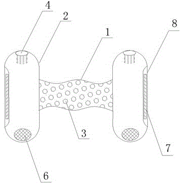 Dumbbell provided with magnetic massage device