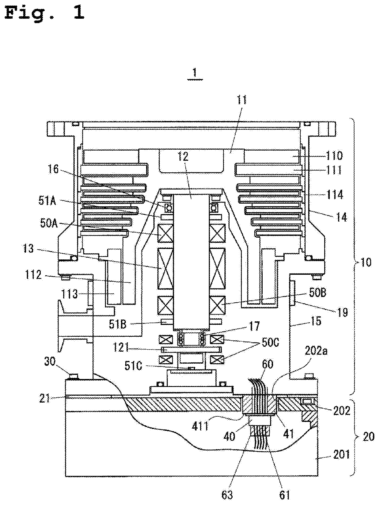 Power supply integrated vacuum pump