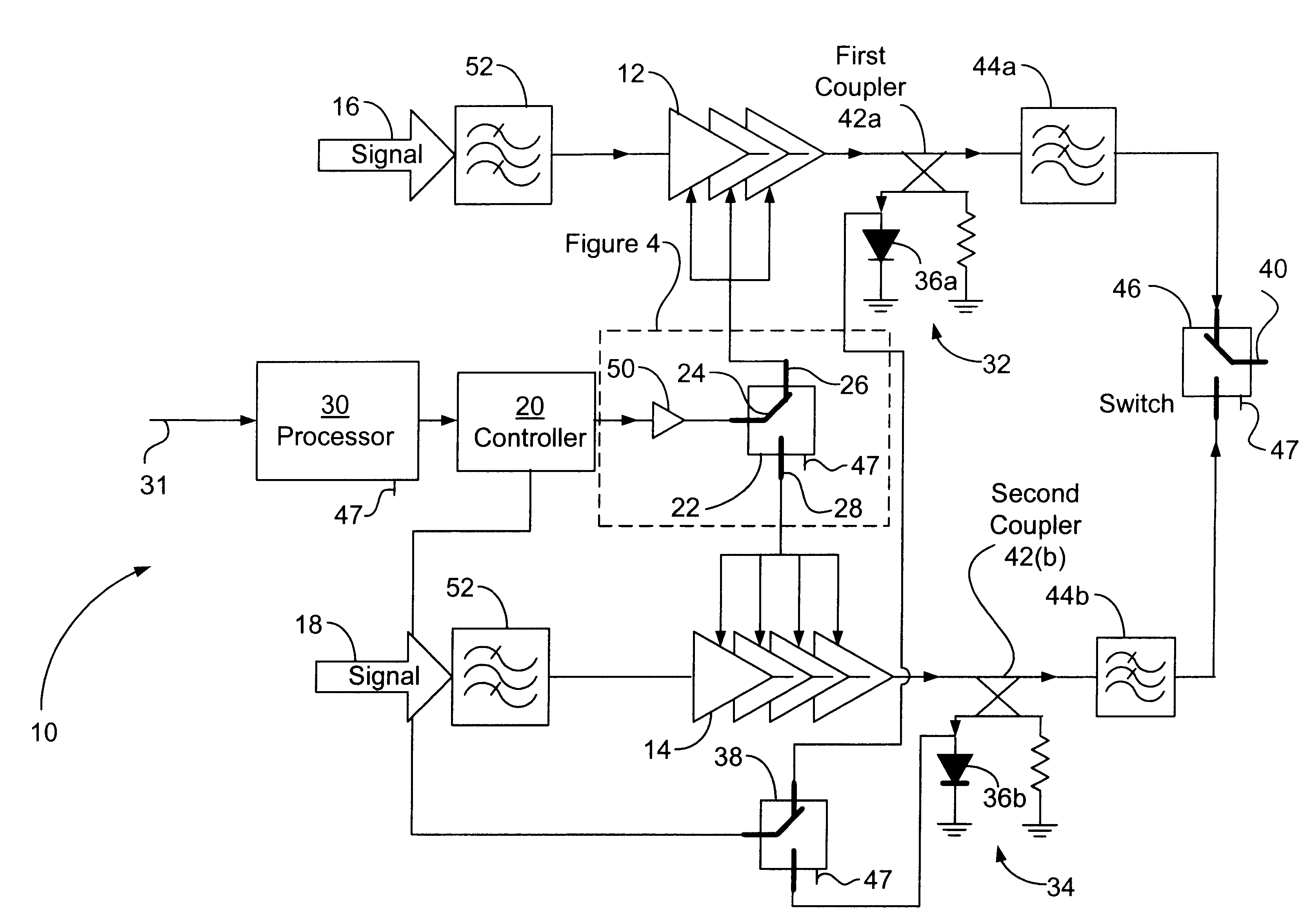 Dualband power amplifier control using a single power amplifier controller