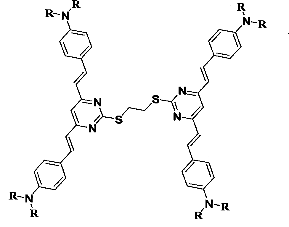 A two-photon three-dimensional optical storage material branched pyrimidine derivative and its synthesis method