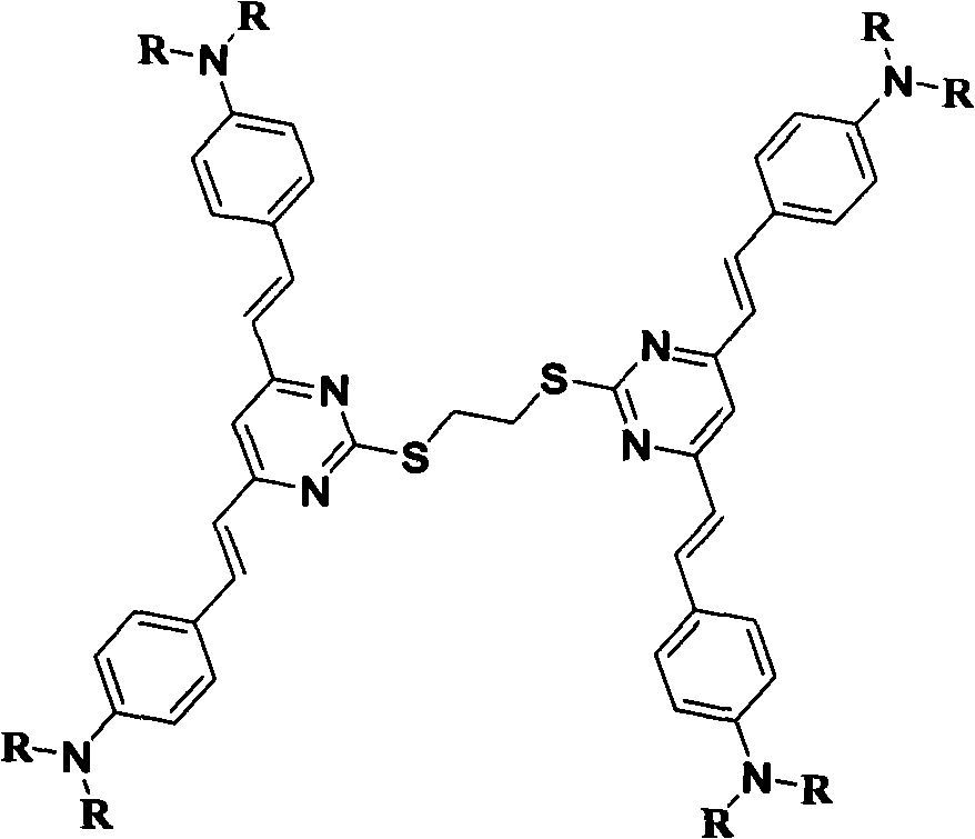 A two-photon three-dimensional optical storage material branched pyrimidine derivative and its synthesis method