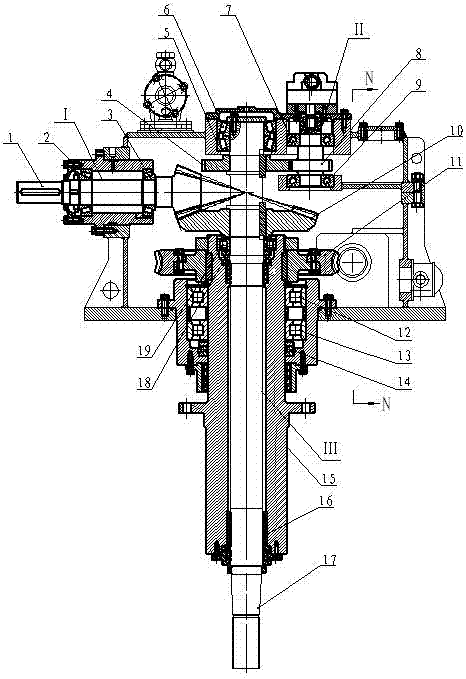 Advancing and steering difunctional gearbox for shallow water