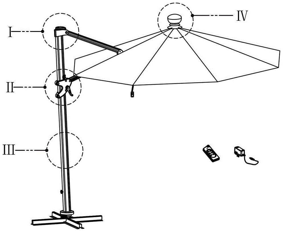 Lifting mechanism for inclined angle of umbrella cover and adjustment method thereof