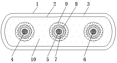 A flexible inorganic mineral insulated metal sheathed fireproof cable