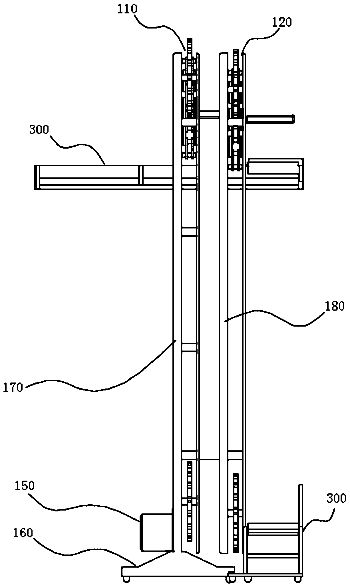 Crankshaft type vertical lifting mechanism and working method