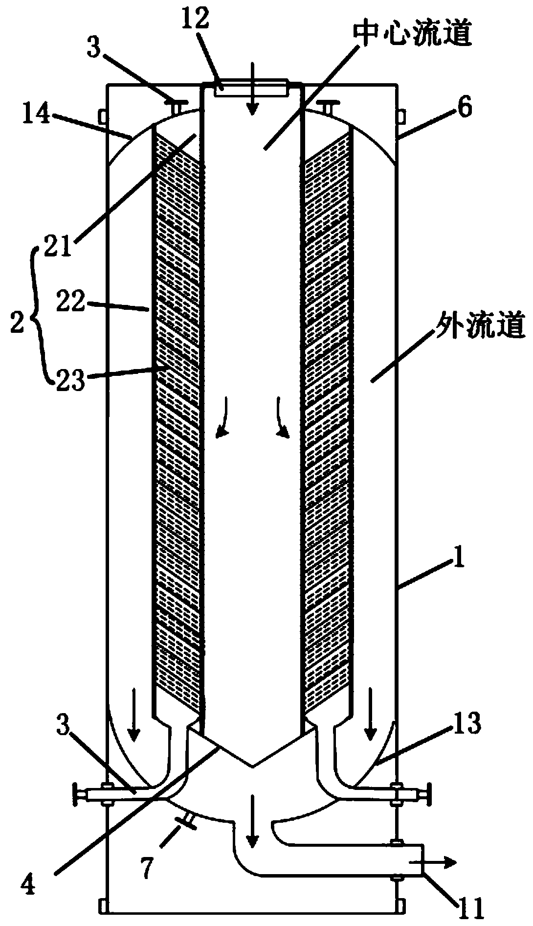 Radial tubular absorber and absorption and desorption method thereof