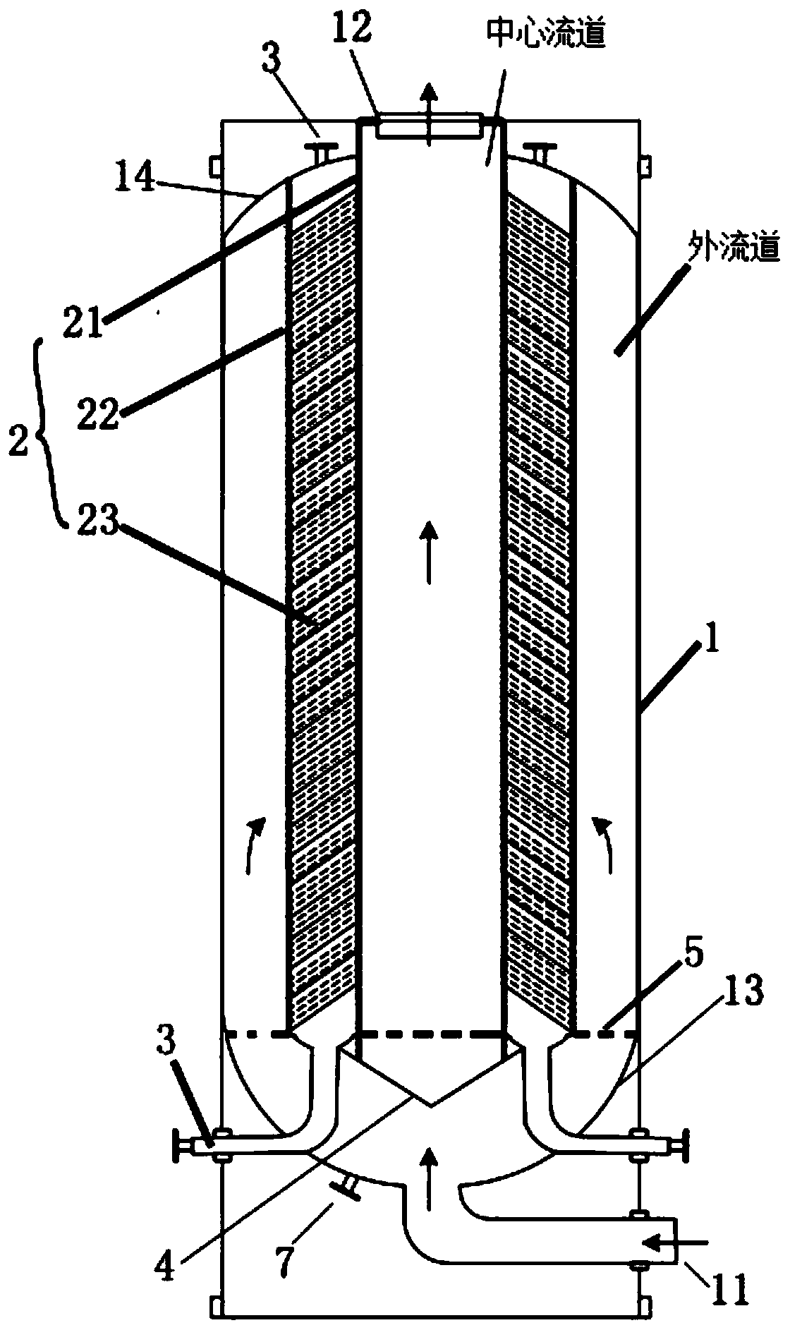 Radial tubular absorber and absorption and desorption method thereof