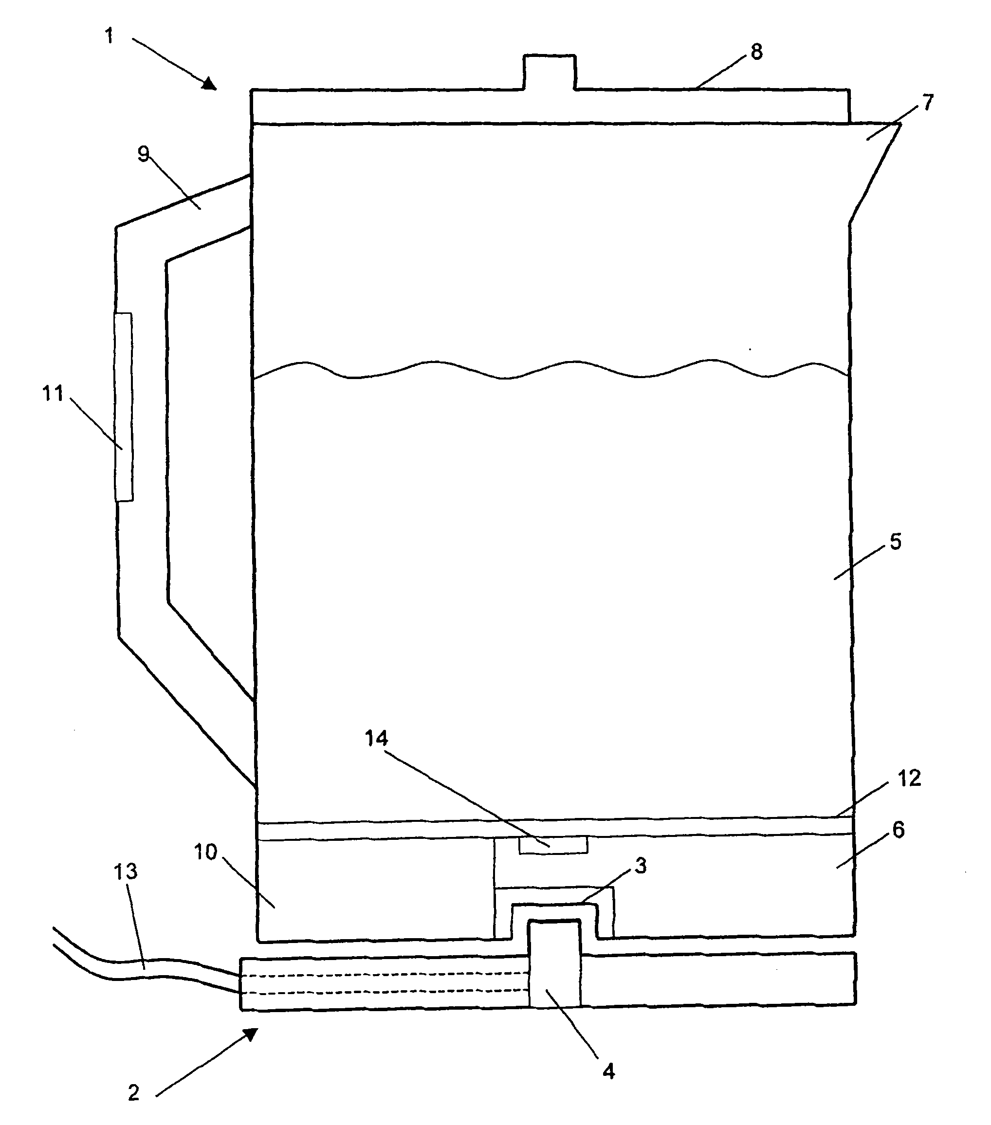 Liquid heating vessel and control