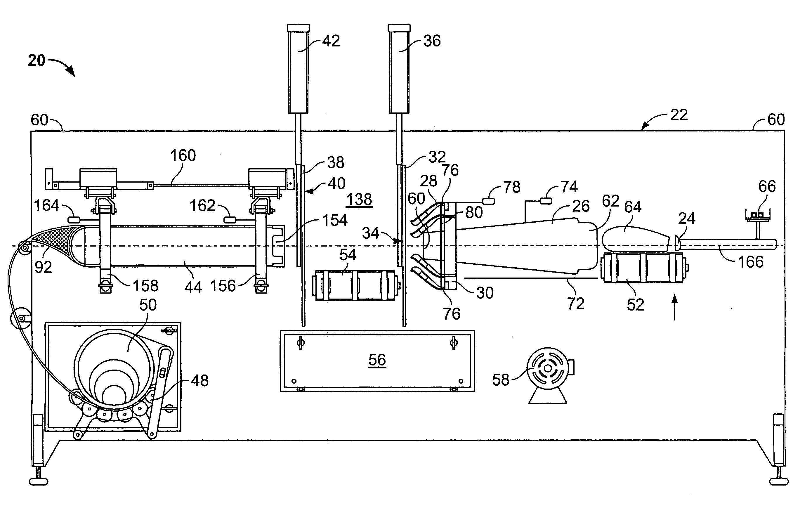 Continuous roll stock netting machine