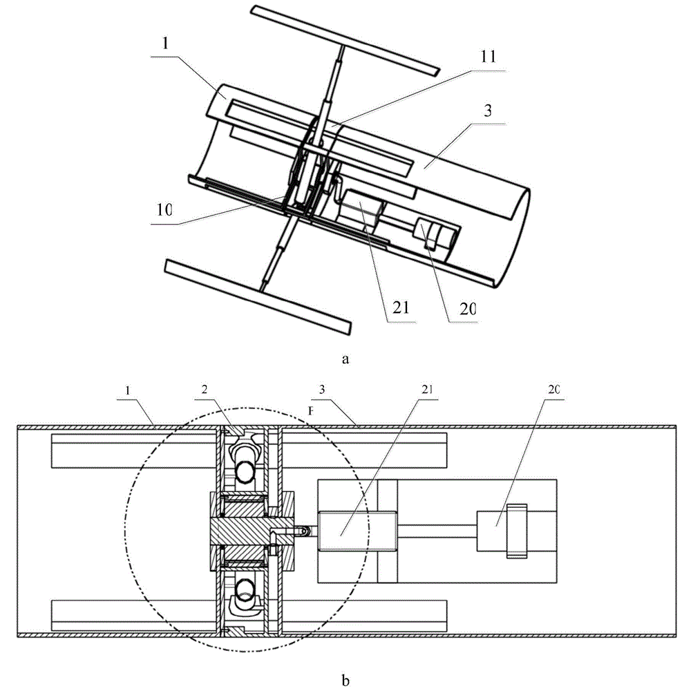 Hydraulic underwater vehicle vertical shaft ocean current power generating device