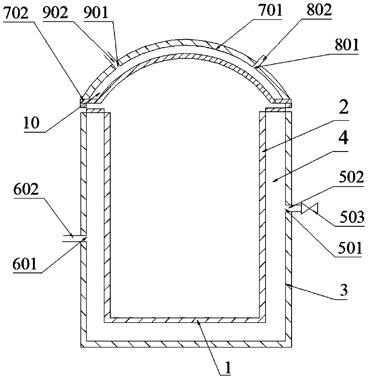 Molten metal solidification device and heat preservation method thereof