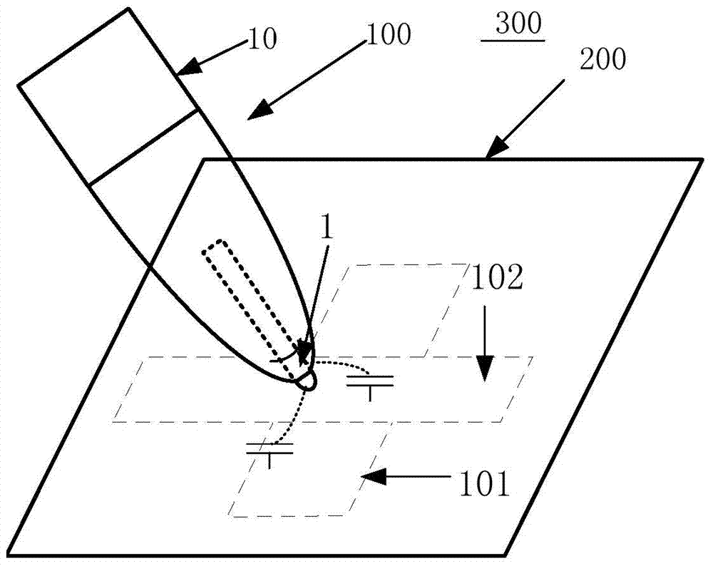 Capacitive stylus, capacitive touch panel and touch device