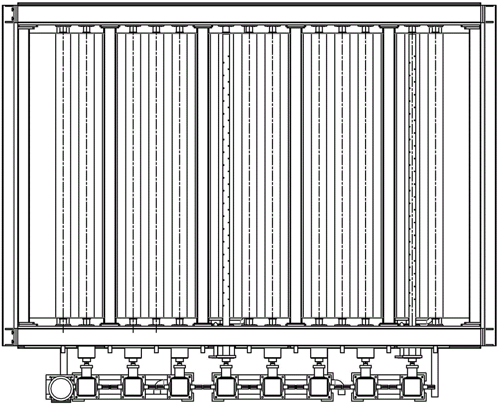 Thin film extraction tank transmission device