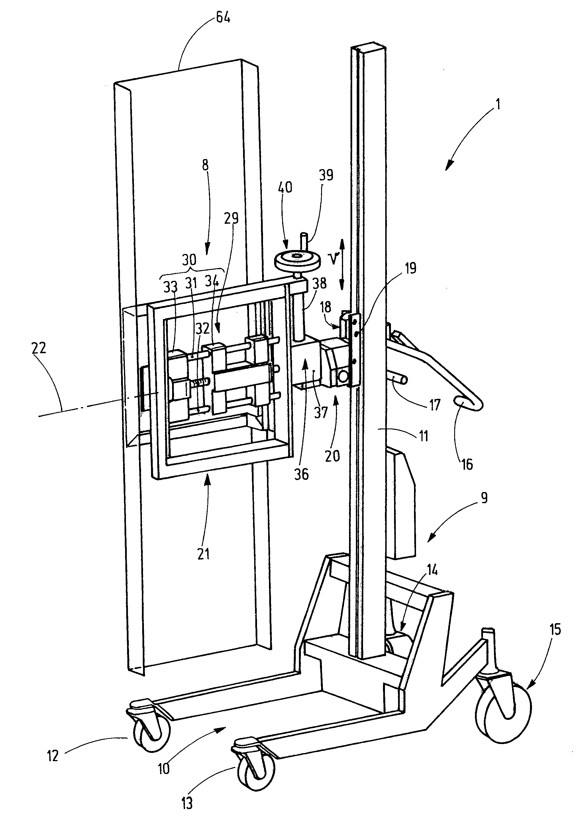 Transport carriage for needle boards