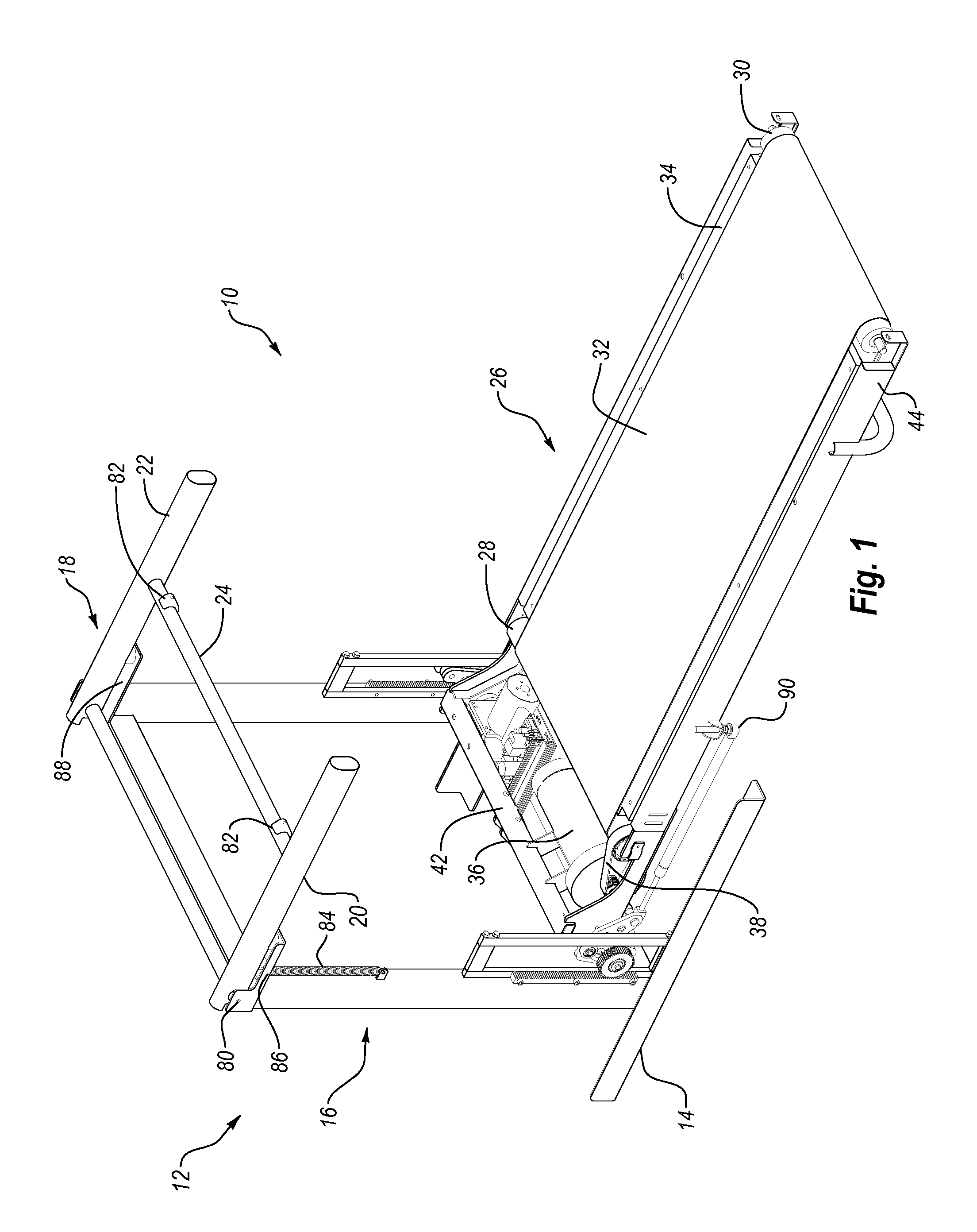 Exercise device with rack and pinion incline adjusting mechanism