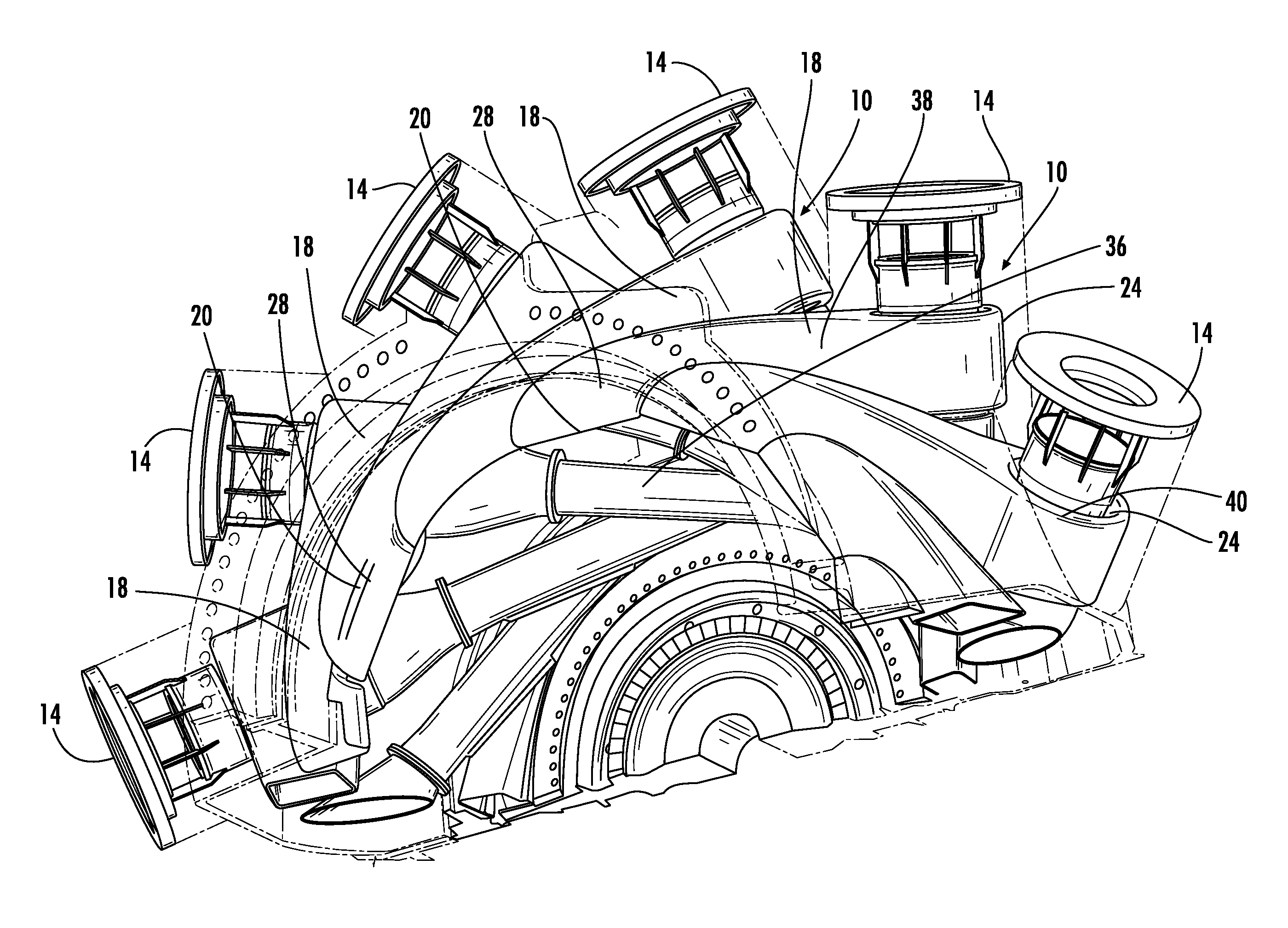 Compressed air plenum for a gas turbine engine