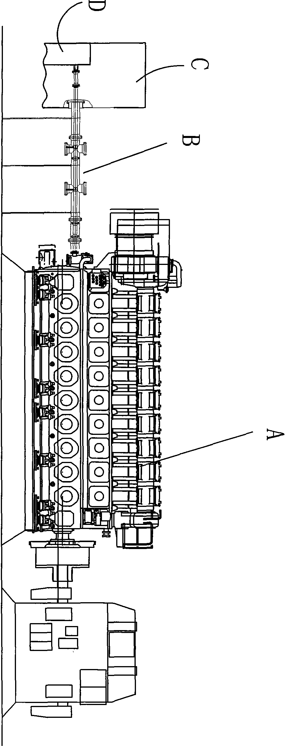 Double-wall pipeline for the connection of fuel-gas valve set and engine on LNG ship and installation method of double-wall pipeline