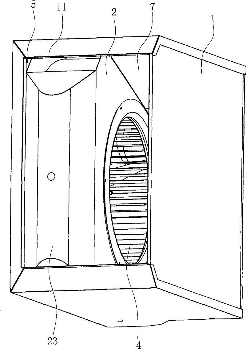 Range hood with flow-stabilizing and noise-reducing structure