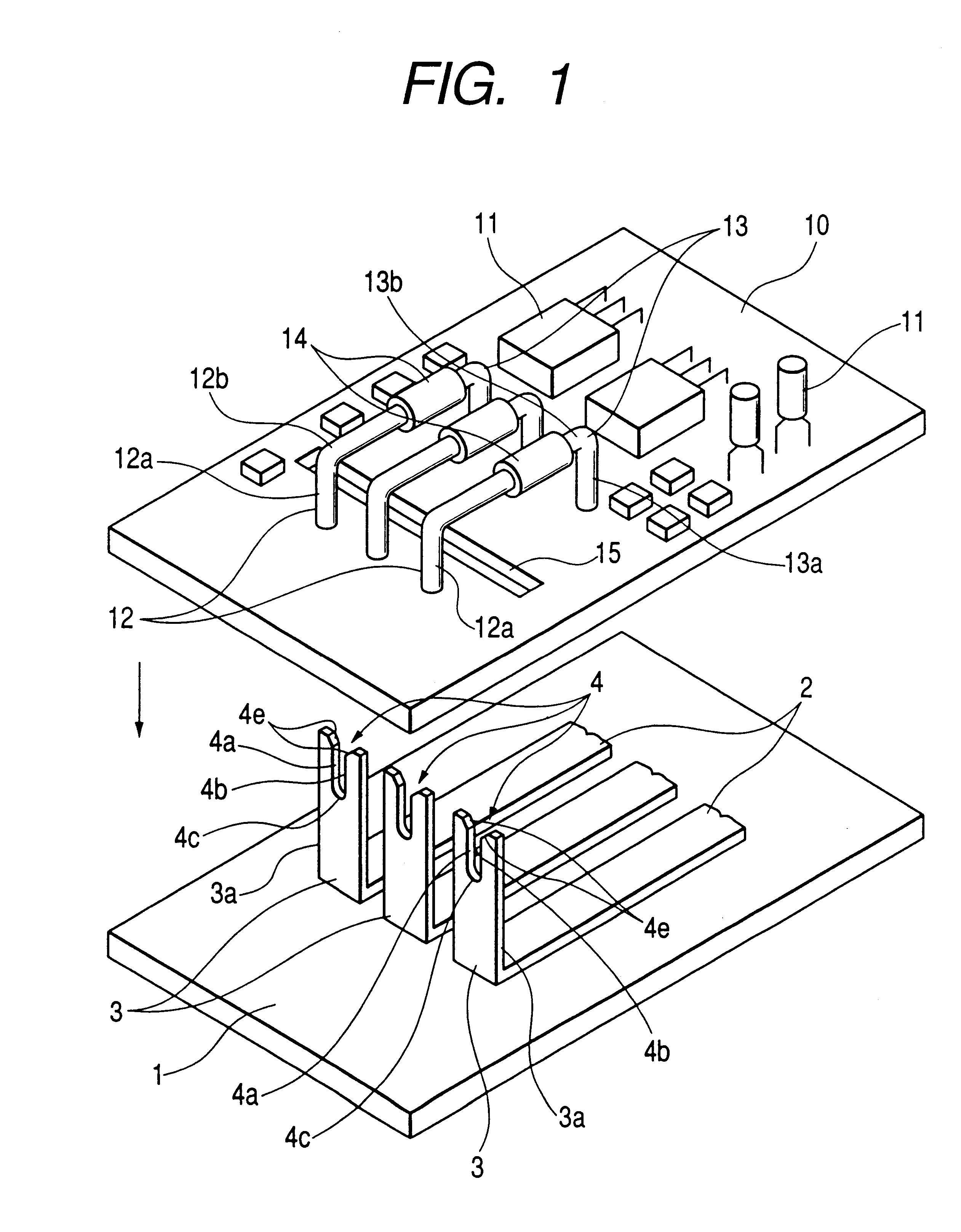 Circuit and busboard connection for an electrical connection box