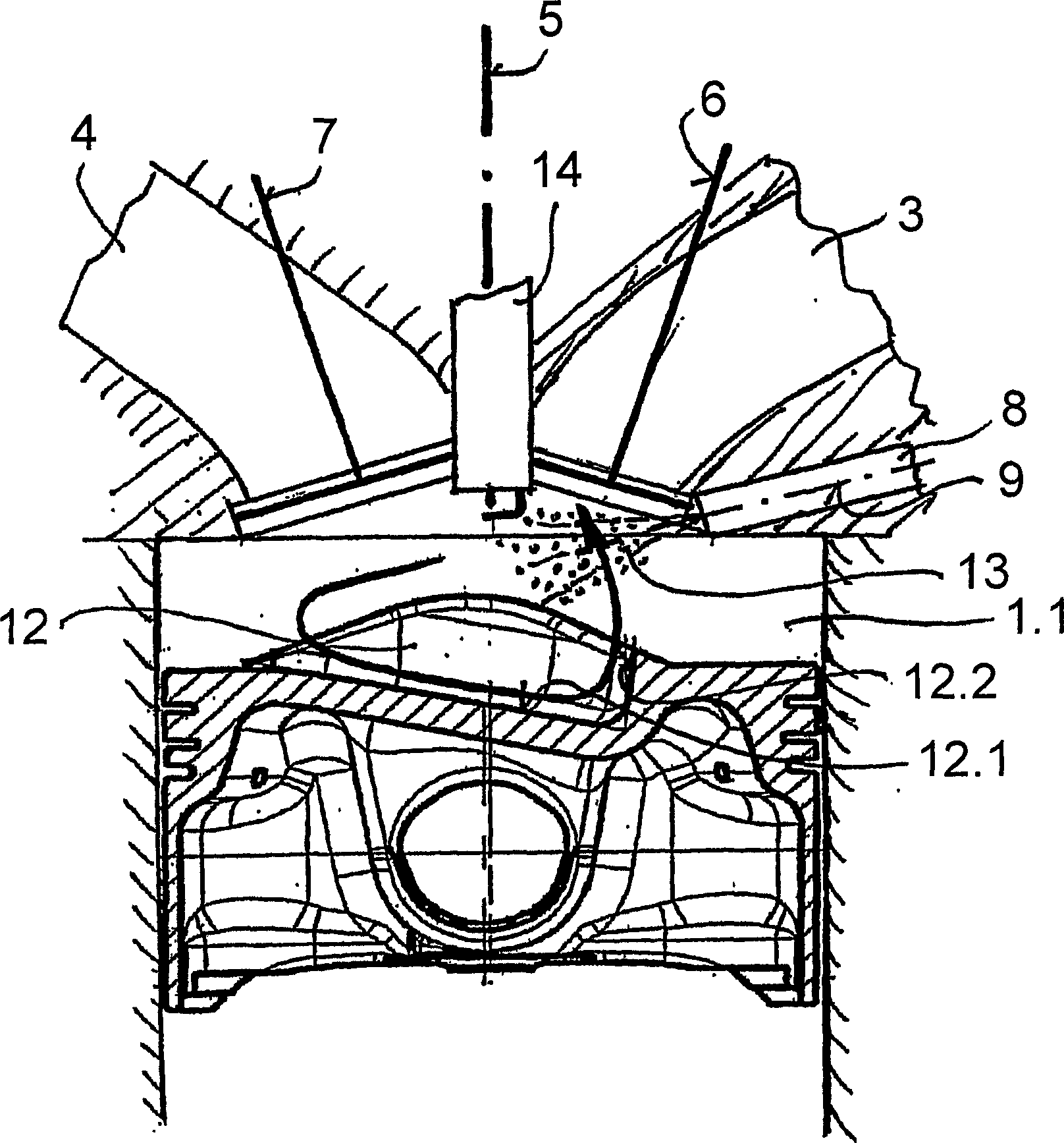 Reciprocating internal-combustion engine with direct fuel injection by means of an injector arranged on the intake side