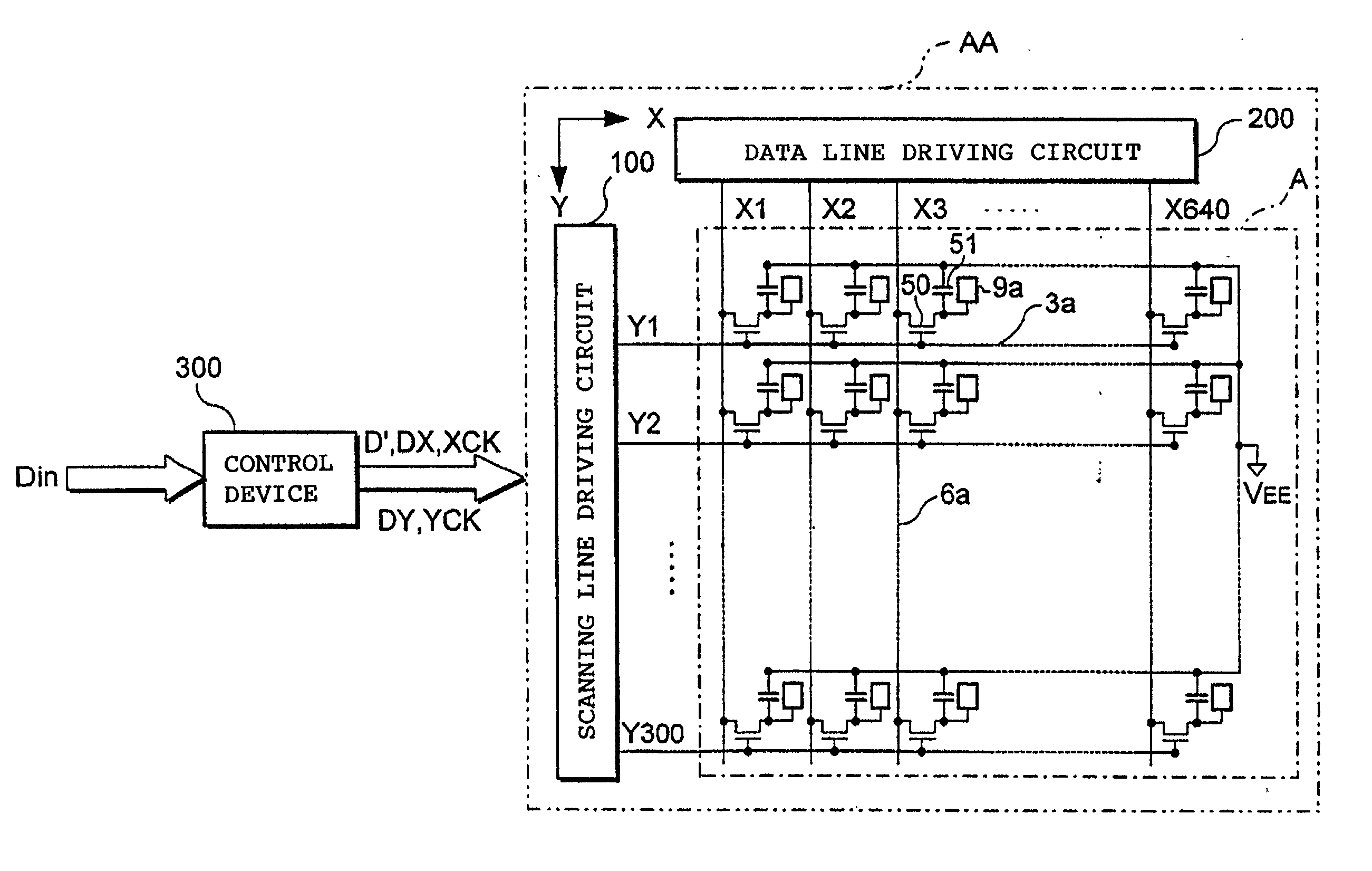 Data line driving circuit of electro-optical panel, control method thereof, electro-optical device and electronic apparatus