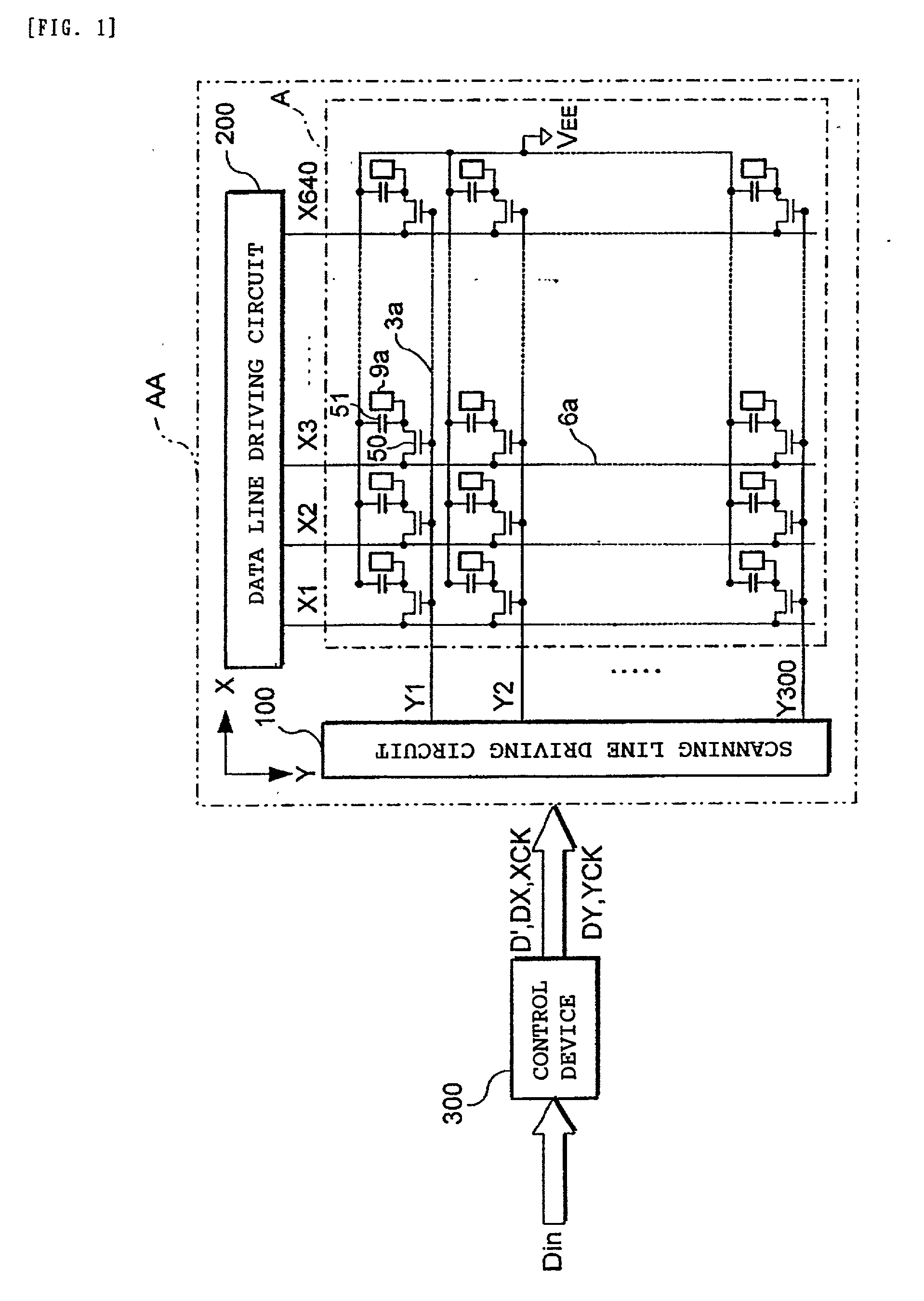 Data line driving circuit of electro-optical panel, control method thereof, electro-optical device and electronic apparatus