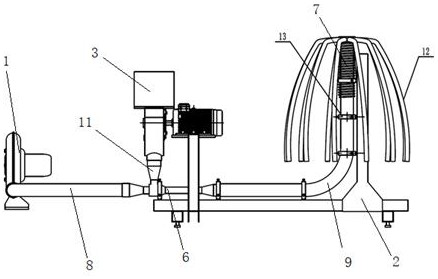 Airflow first-order centralized discharge type wheat seed metering system