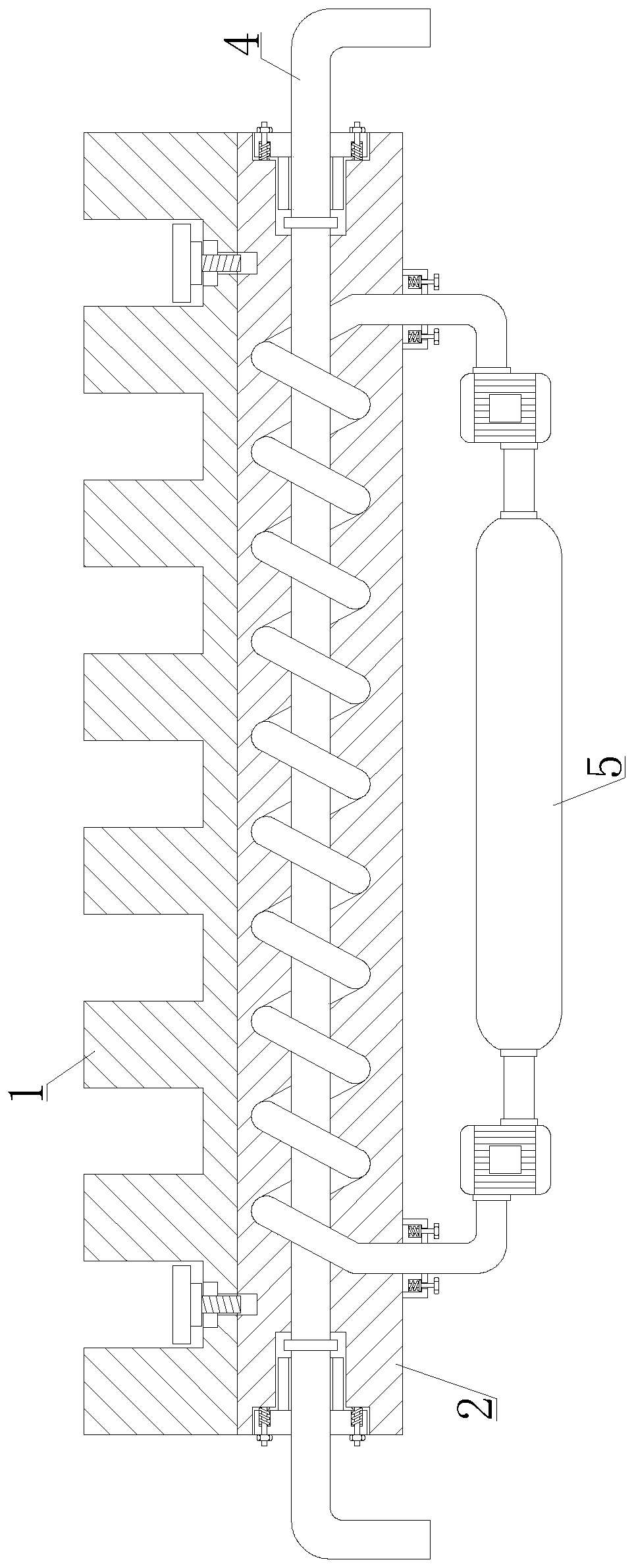 Cast steel cooling wall with evenly arranged cooling water pipe grooves and processing technology thereof