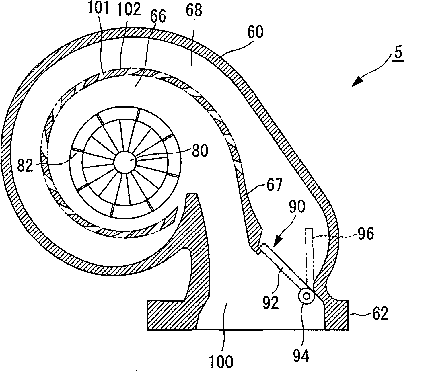 Variable geometry turbine and turbocharger