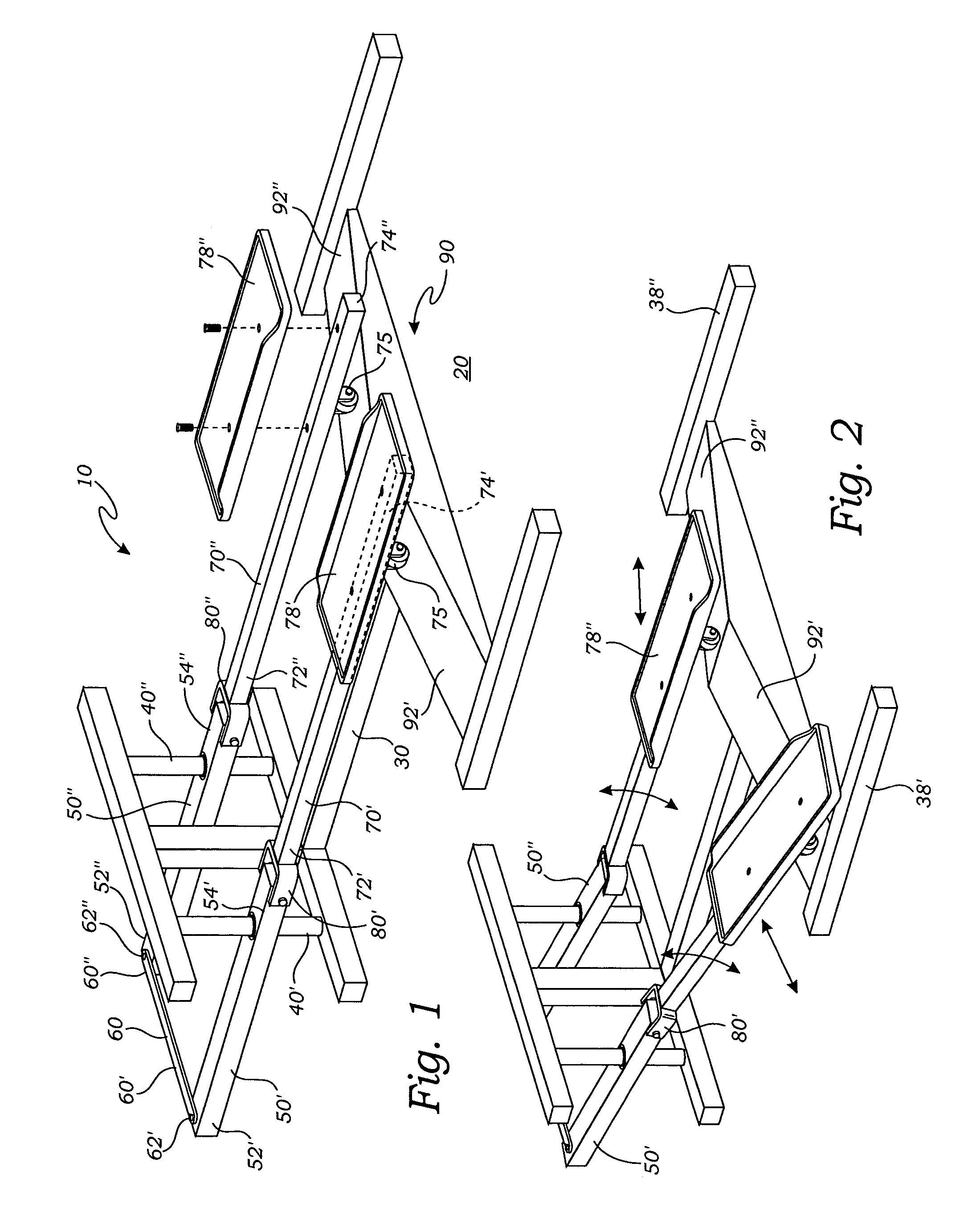 Exercising machine providing lateral, skating-like motion