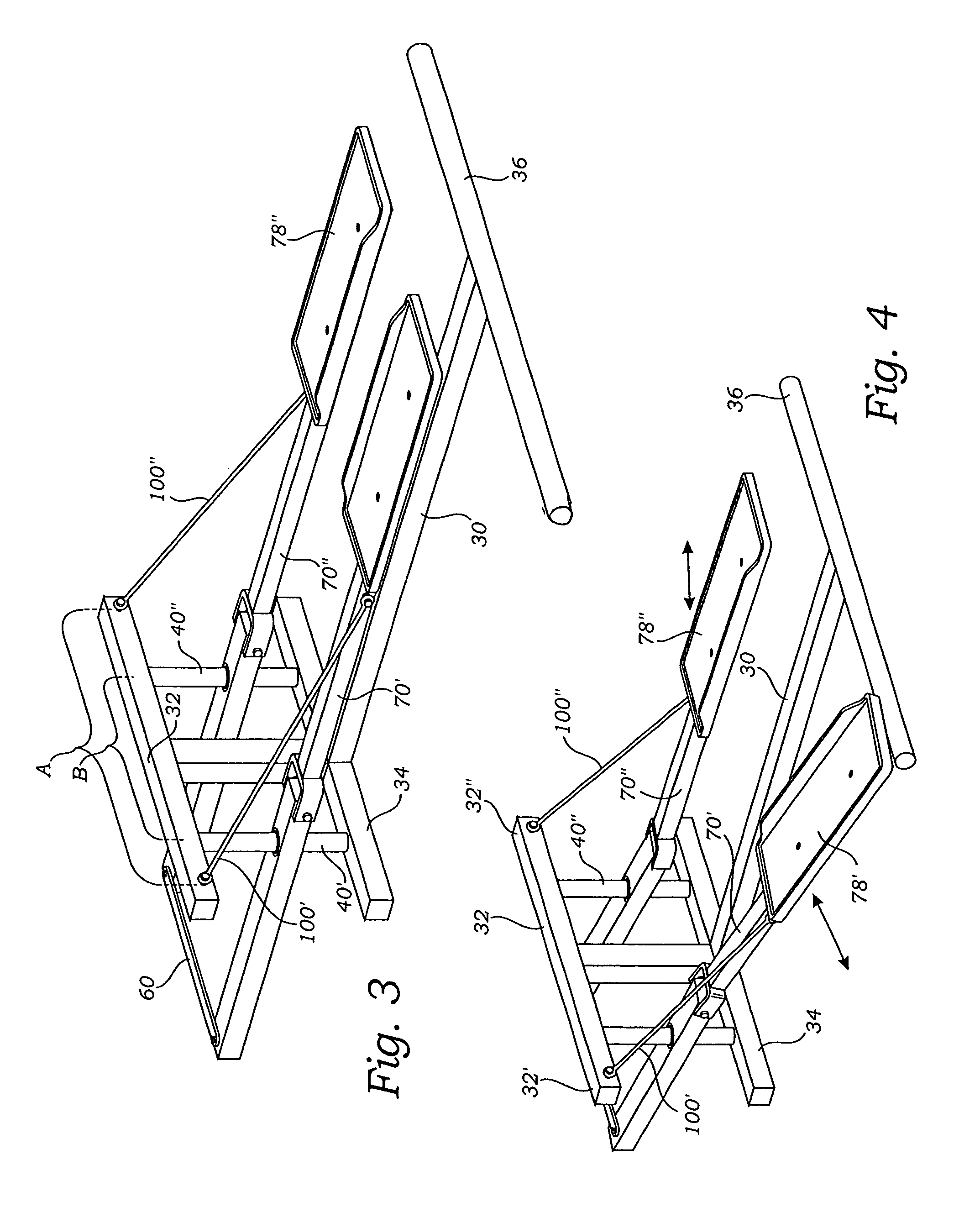 Exercising machine providing lateral, skating-like motion