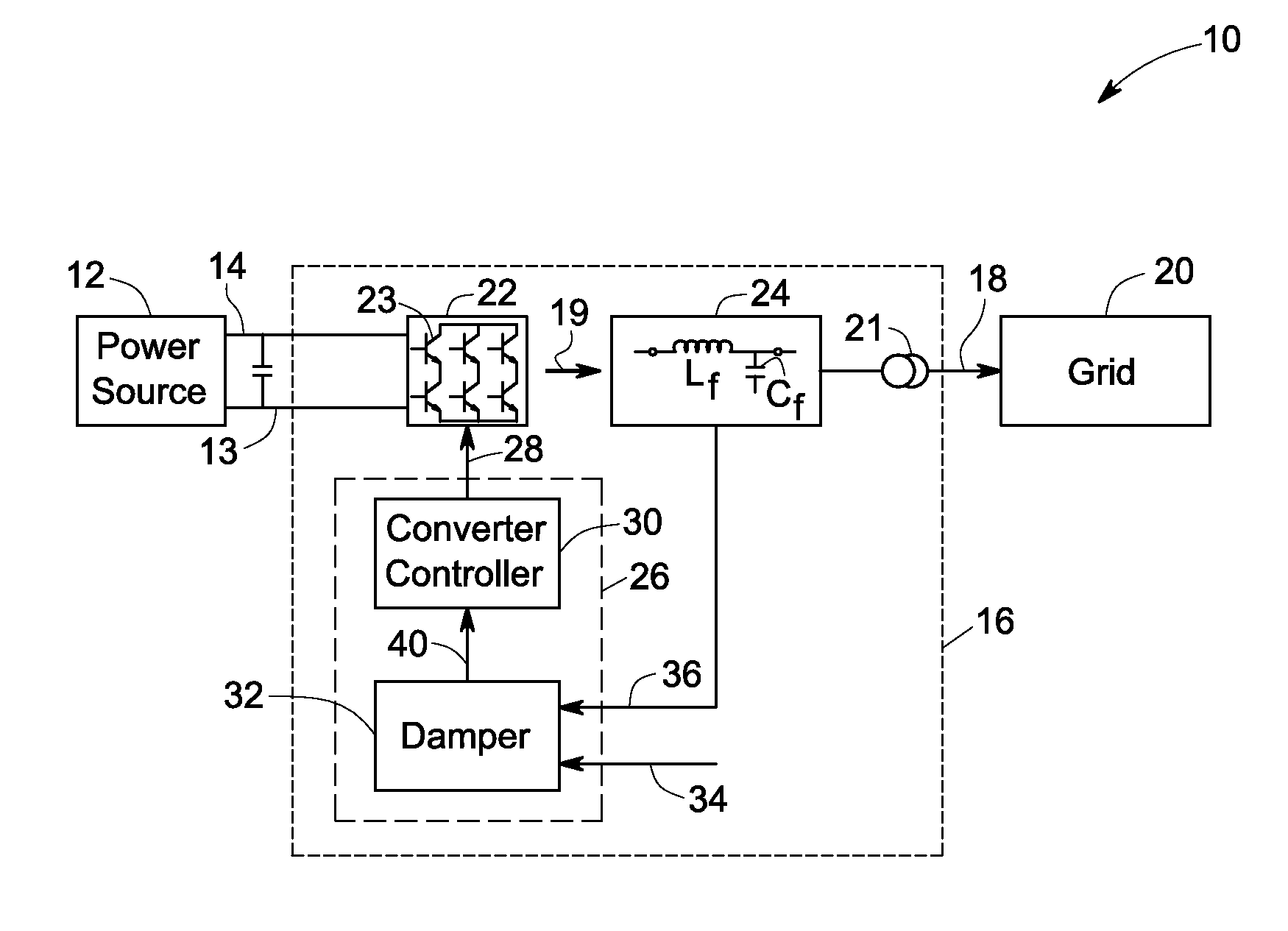 System and method for damping lc circuits in power conversion systems