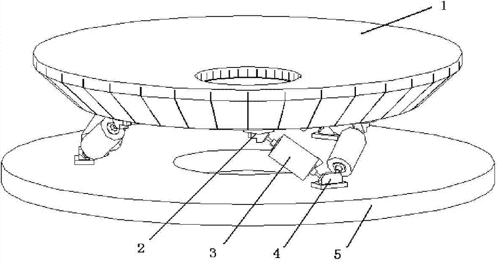 Zero-expansion flexible damping supporting device of space reflector