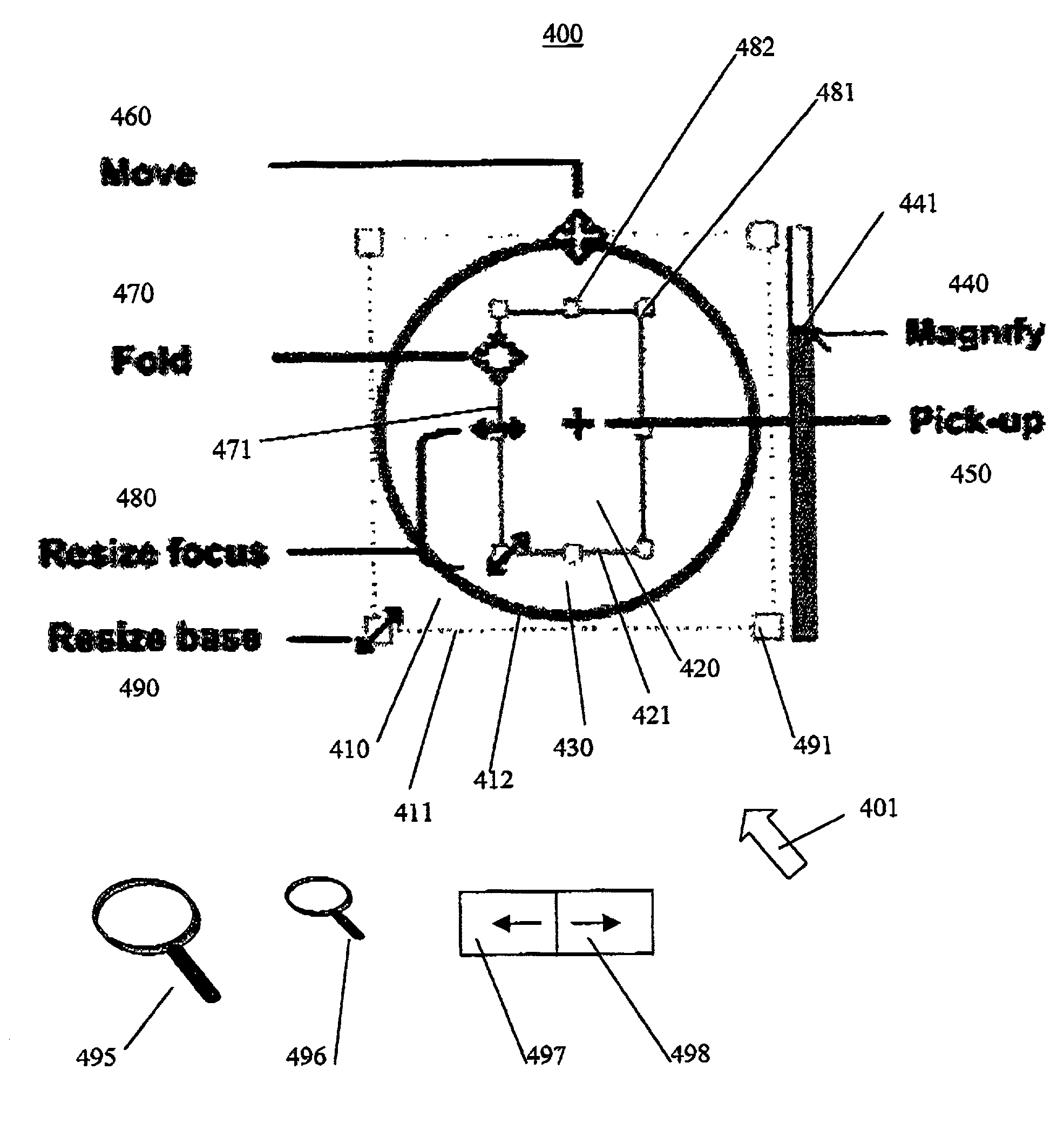 Graphical user interface with zoom for detail-in-context presentations