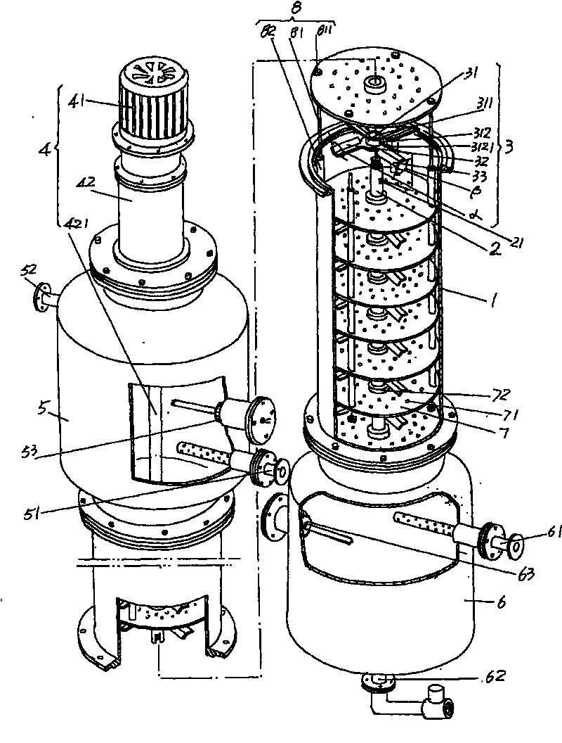 Turntable extracting tower